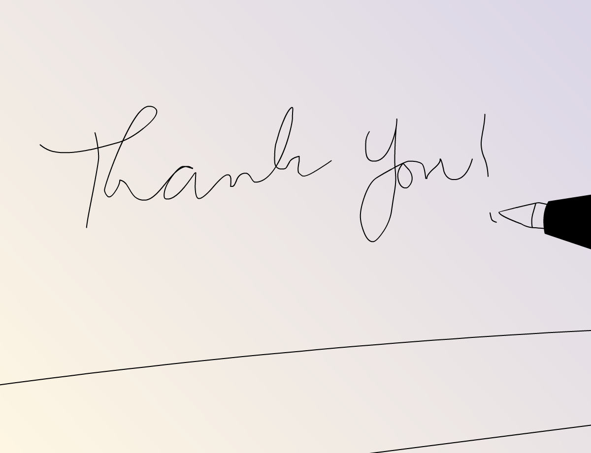 Illustration wedding thank you note