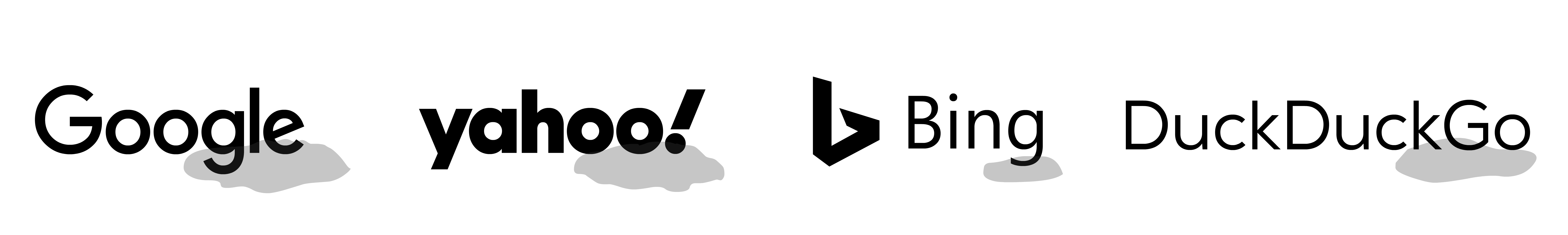 Logo Google Yahoo Bing and DuckDuckGo